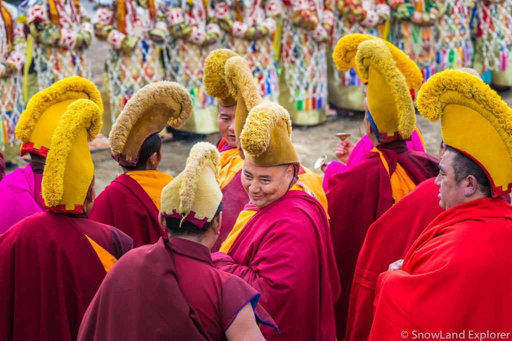 Monks are preparing for ritual on the festival