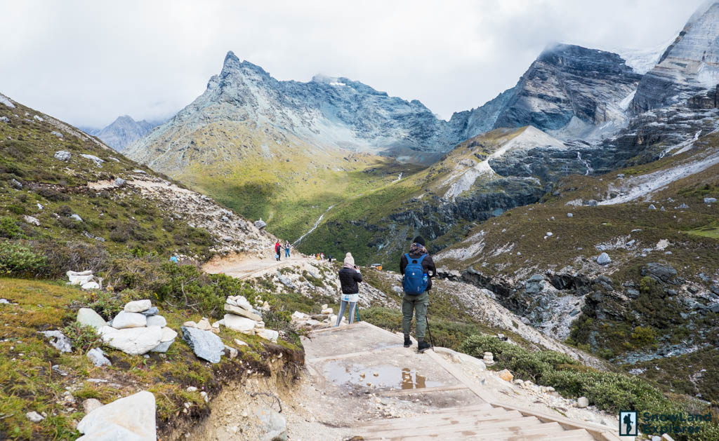 Hikers in Yading National Park in Sichuan Province