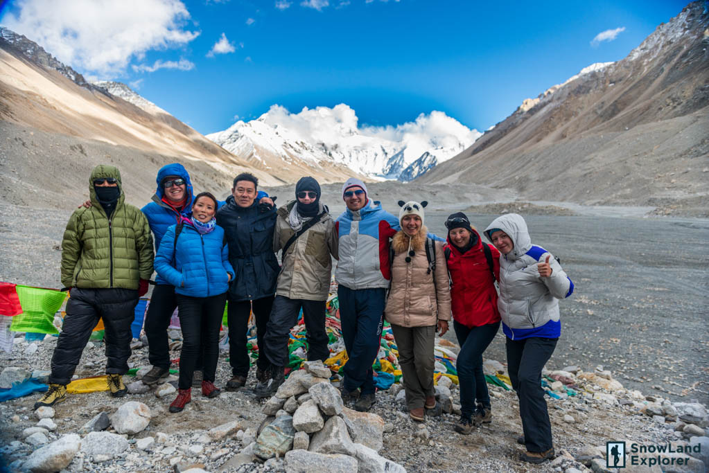 Our group at the Mount Everest Base Camp, elevation: 5200m