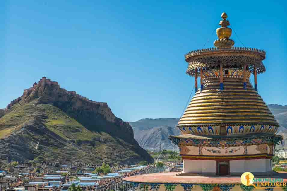 View of Gyantse Dzong from Pelkor Chode 